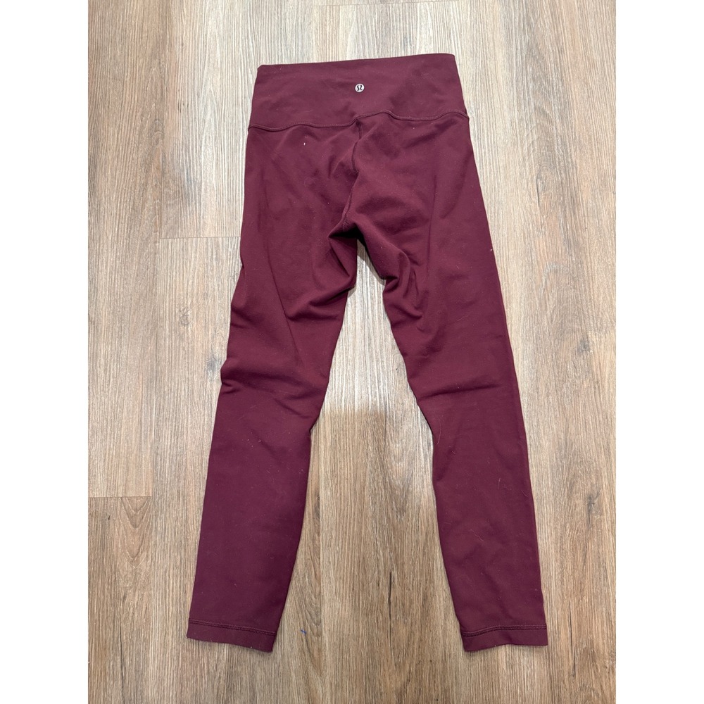Lululemon Burgundy High Rise Leggings Womens Size 6 Maroon Yoga Pants 3599
